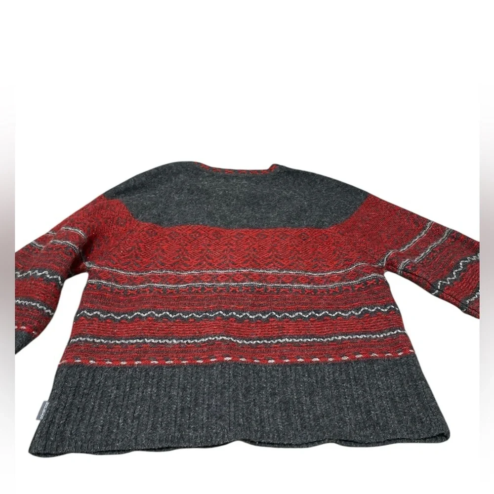 WOOLRICH Sweater Red Gray Charcoal Heather 100% Wool Women’s Size M - Picture 9 of 10